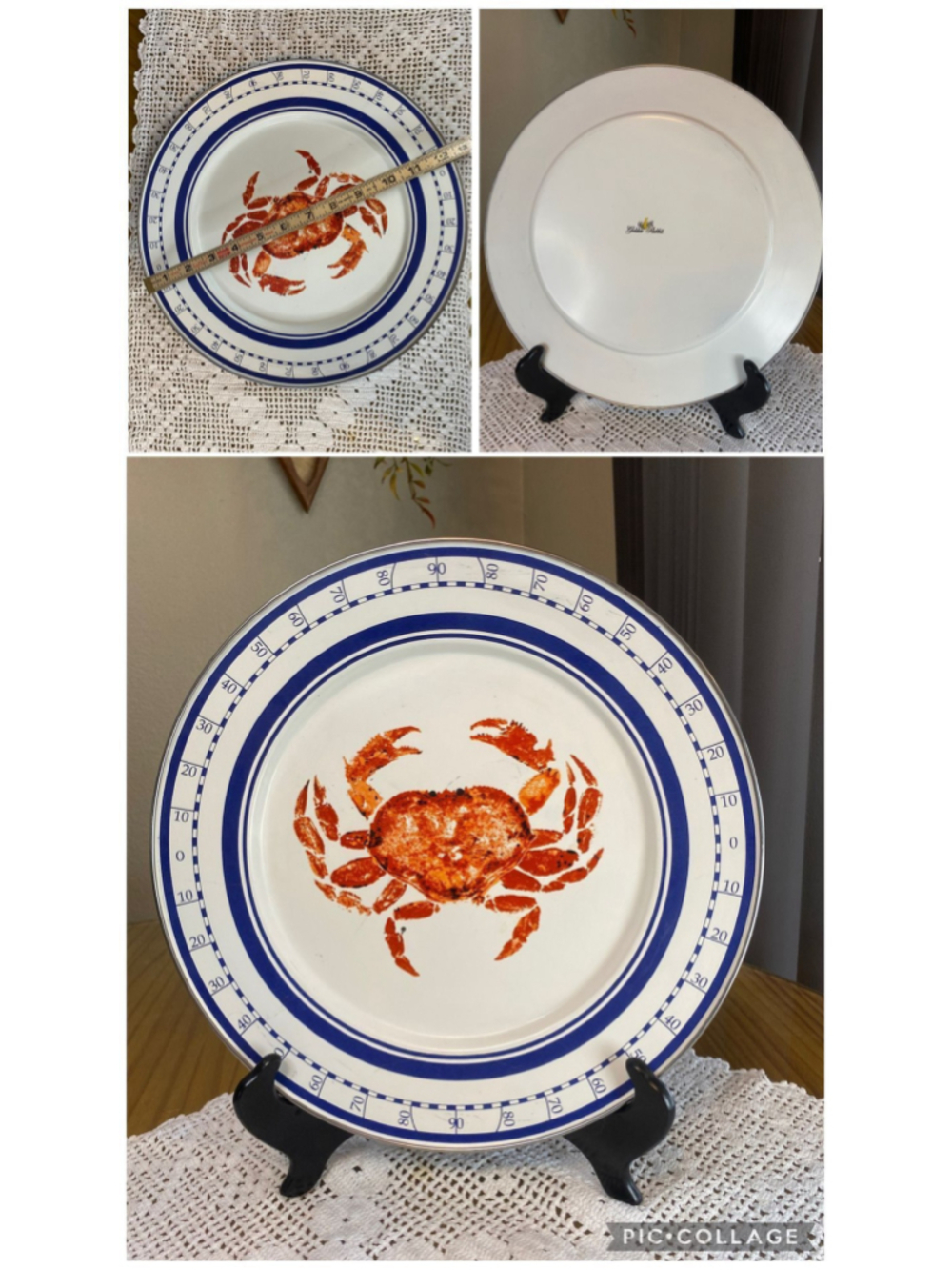 Golden Rabbit Enamelware Crab House Collection Charger plate